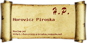 Horovicz Piroska névjegykártya